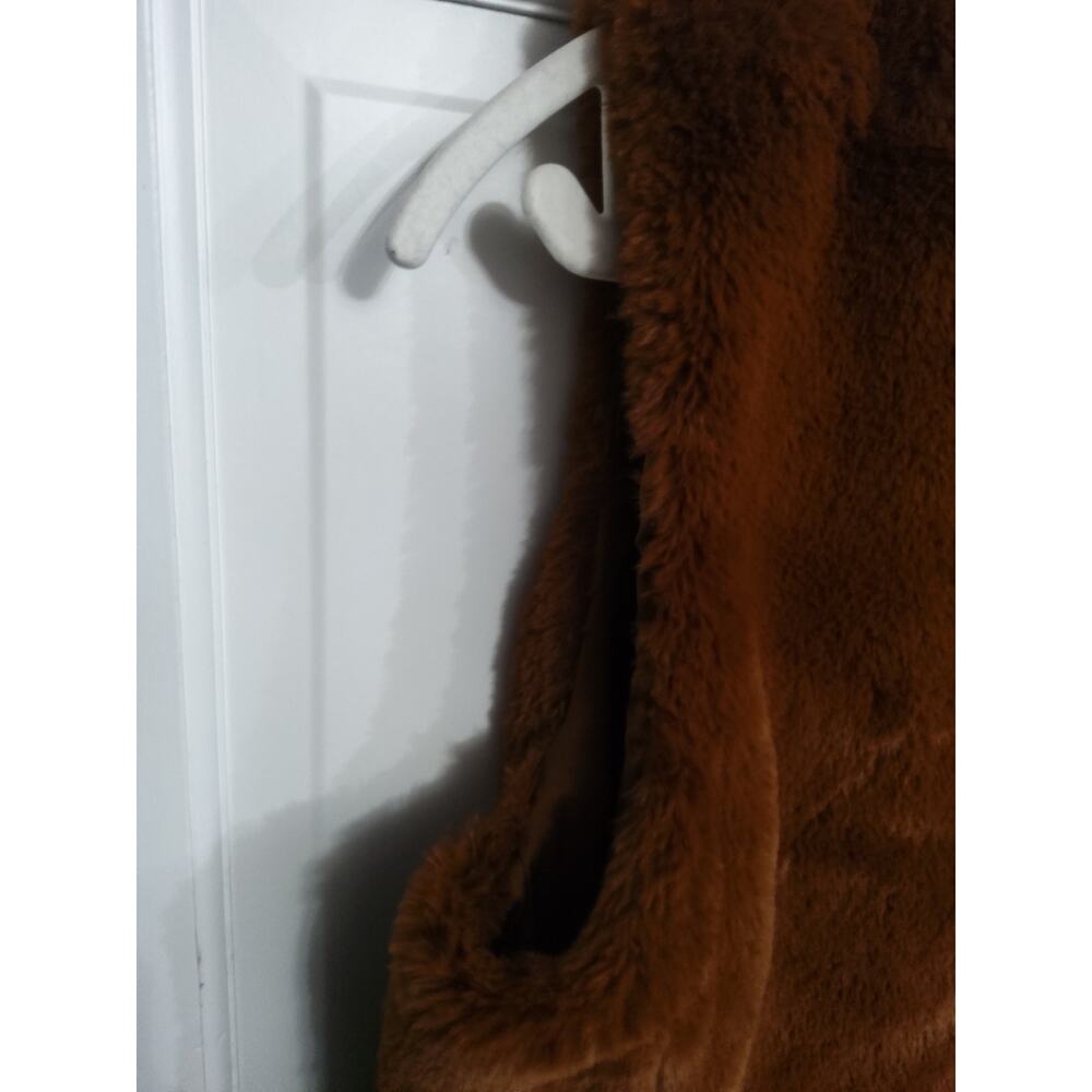 Stella & Dot Faux fur vest brown sz Med festival boho old money Chic Coachella - Picture 6 of 6